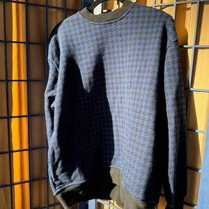 Ivy Park x Adidas Heavyweight Houndstooth Sweatshirt Blue Black Men's XS